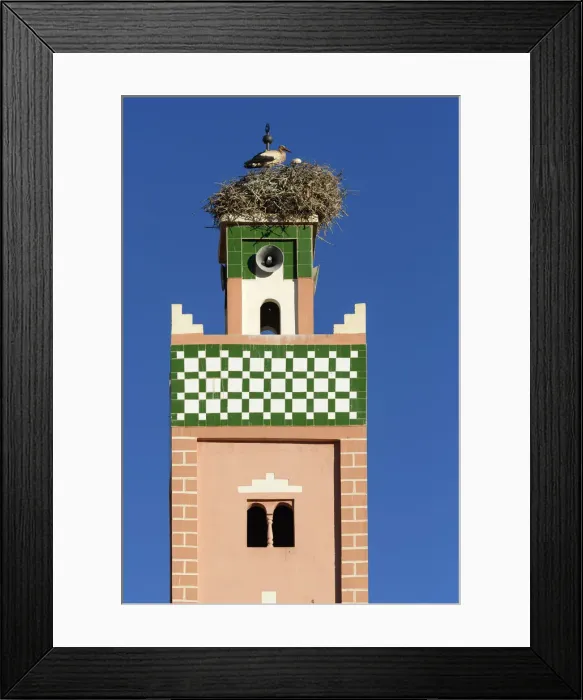 Framed Print : Africa, Morocco, bird nesting on top of aAOt Benhaddou, UNESCO World Heritage site Framed Print : Africa, Morocco, bird nesting on top of aAOt Benhaddou, UNESCO World Heritage site