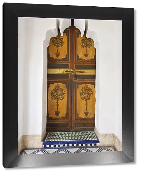 Traditional door. The Bahia Palace was built in the late 19th century and it was