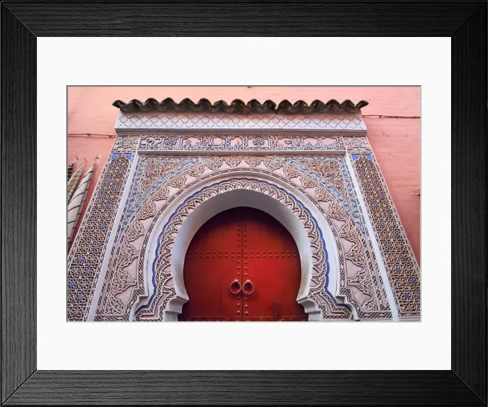 Framed Print : Stucco work on a mosque. Medina, Marrakech. Morocco Framed Print : Stucco work on a mosque. Medina, Marrakech. Morocco