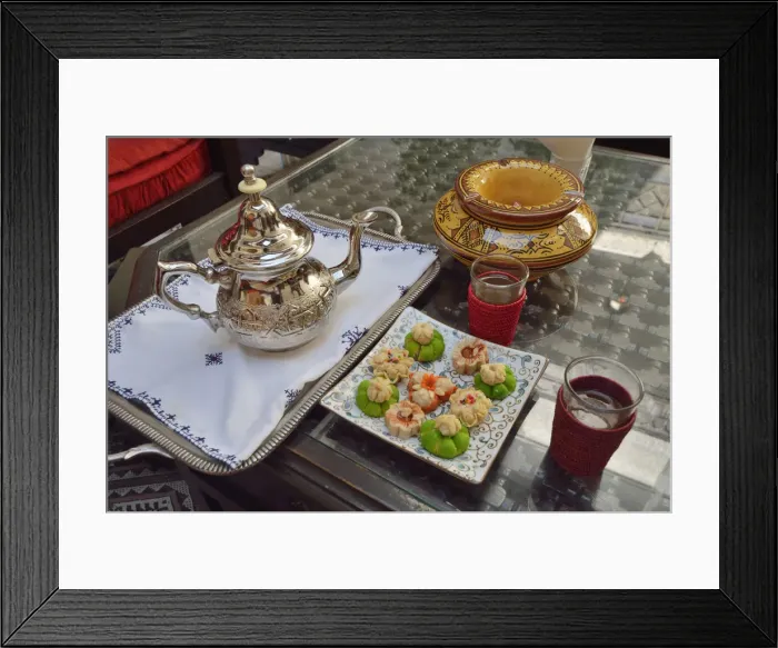 Framed Print : Mint Tea and cakes, Marrakech, Morocco Framed Print : Mint Tea and cakes, Marrakech, Morocco