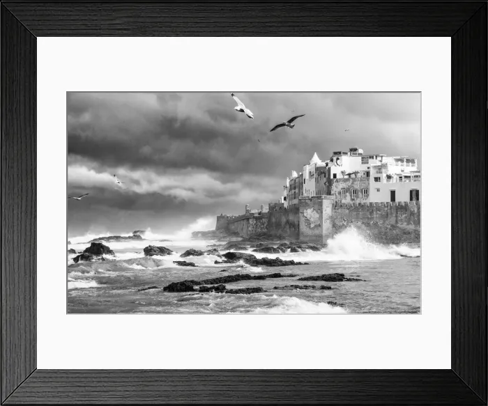 Framed Print : Storm and seagulls over Essaouira, Marrakech-Tensift-Al Haouz, Morocco Framed Print : Storm and seagulls over Essaouira, Marrakech-Tensift-Al Haouz, Morocco