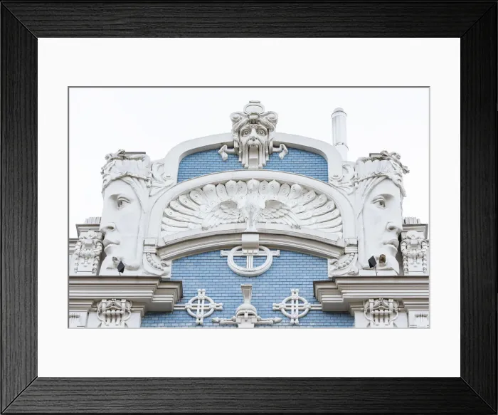 Framed Print : Art Noveau architecture in Central Riga, Latvia, Baltic States, Europe Framed Print : Art Noveau architecture in Central Riga, Latvia, Baltic States, Europe