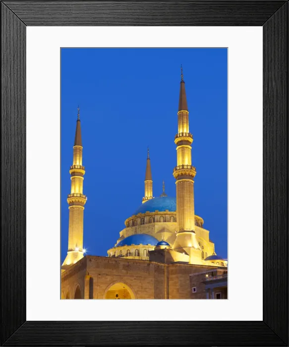 Framed Print : Lebanon, Beirut. Mohammed Al-Amin Mosque at dusk Framed Print : Lebanon, Beirut. Mohammed Al-Amin Mosque at dusk