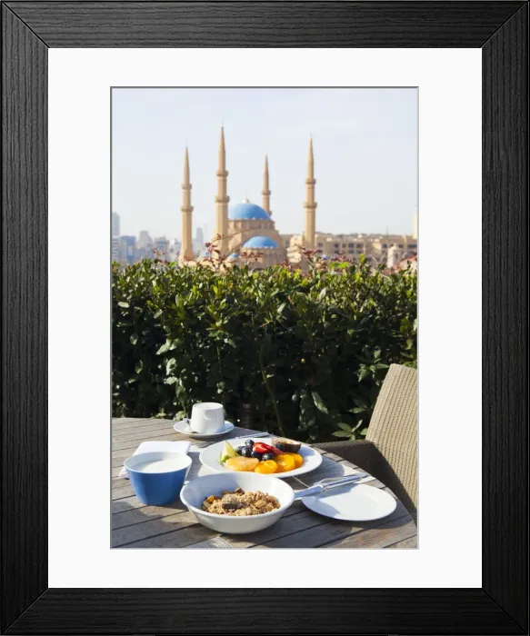 Framed Print : Lebanon, Beirut. Breakfast at the Le Gray Hotel