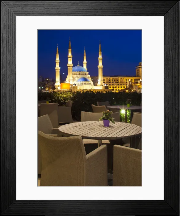 Framed Print : Lebanon, Beirut. Indigo Restaurant at the Le Gray Hotel Framed Print : Lebanon, Beirut. Indigo Restaurant at the Le Gray Hotel