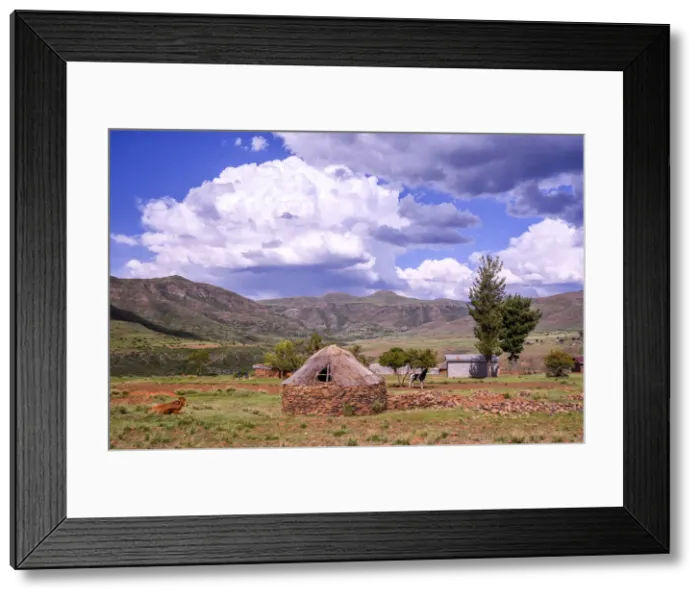 Framed Print : Africa, Southern Africa, Maseru District, Lesotho, hut Framed Print : Africa, Southern Africa, Maseru District, Lesotho, hut