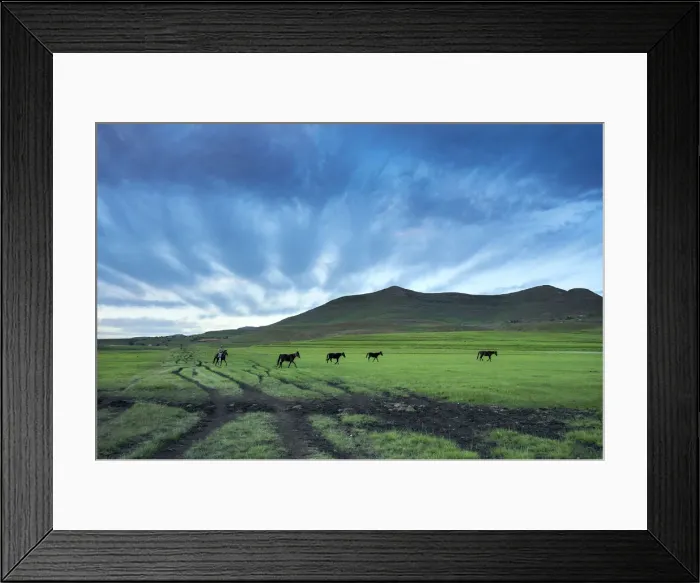 Framed Print : Africa, Southern Africa, Maseru District, Lesotho, Semonkong, man on horseback Framed Print : Africa, Southern Africa, Maseru District, Lesotho, Semonkong, man on horseback