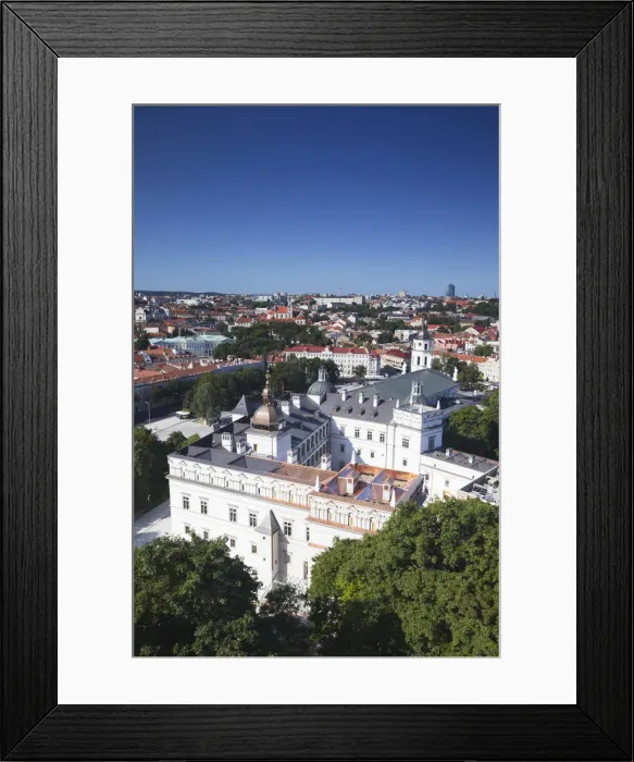 Framed Print : Lithuania, Vilnius, View Of Old Town With Royal Palace In Foreground Framed Print : Lithuania, Vilnius, View Of Old Town With Royal Palace In Foreground