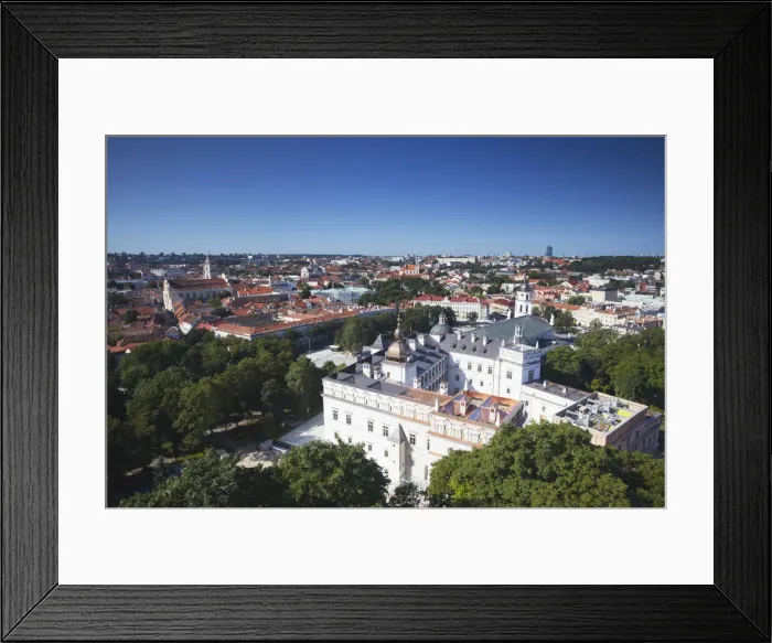 Framed Print : Lithuania, Vilnius, View Of Old Town With Royal Palace In Foreground Framed Print : Lithuania, Vilnius, View Of Old Town With Royal Palace In Foreground