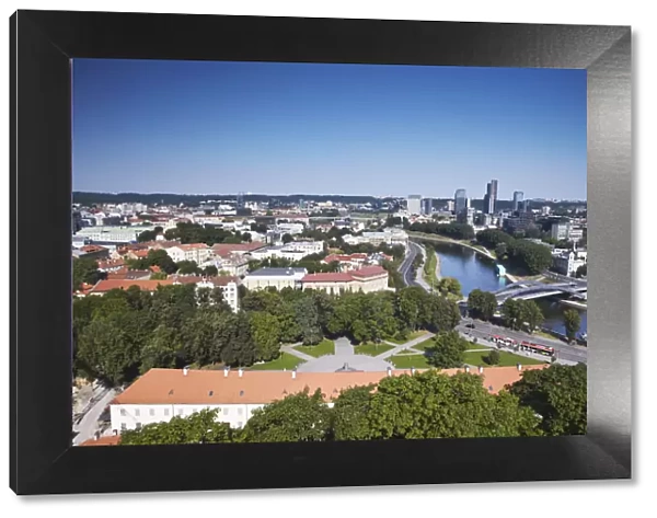 Lithuania, Vilnius, View Of New Town With Business District In Background