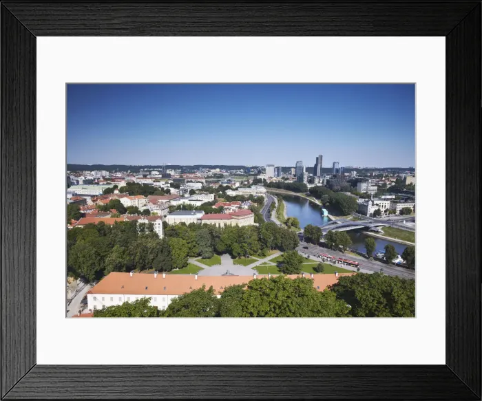Framed Print : Lithuania, Vilnius, View Of New Town With Business District In Background Framed Print : Lithuania, Vilnius, View Of New Town With Business District In Background