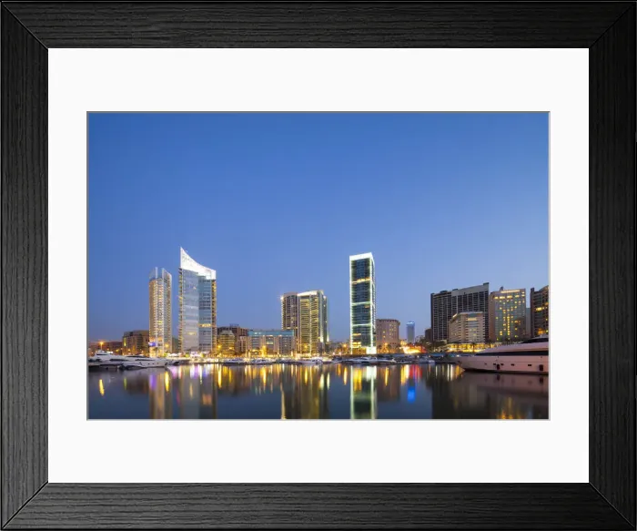 Framed Print : Lebanon, Beirut. The Beirut skyline from Zaitunay Bay Framed Print : Lebanon, Beirut. The Beirut skyline from Zaitunay Bay