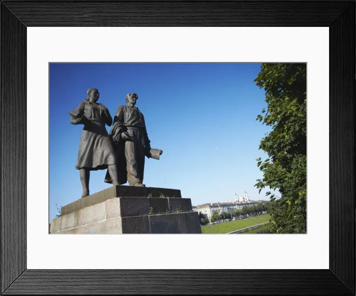 Framed Print : Lithuania, Vilnius, Communist Statues On Green Bridge (Zaliasis Tiltas) Framed Print : Lithuania, Vilnius, Communist Statues On Green Bridge (Zaliasis Tiltas)