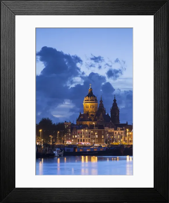 Framed Print : Church of St Nicholas at dusk, Amsterdam, Netherlands
