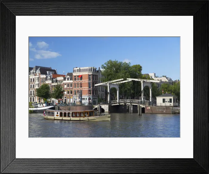 Framed Print : Boat on Amstel River, Amsterdam, Netherlands Framed Print : Boat on Amstel River, Amsterdam, Netherlands