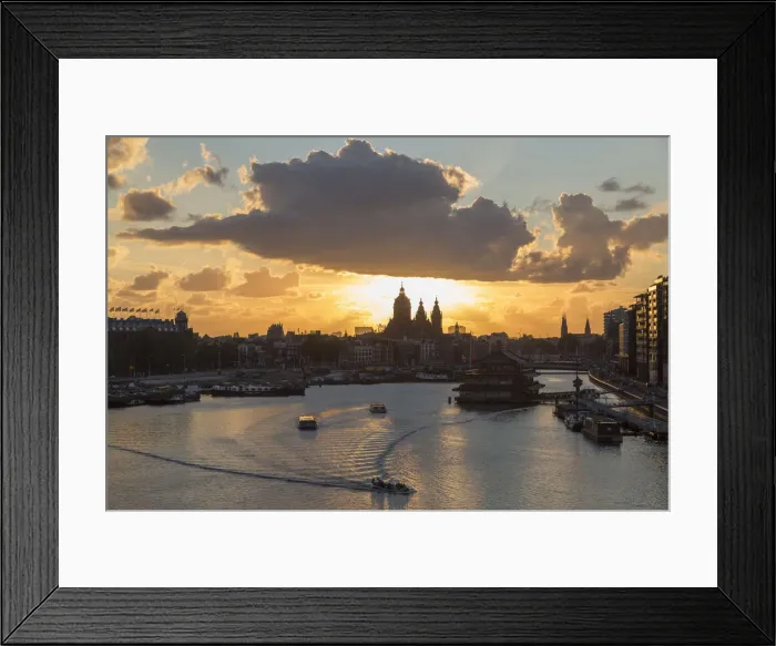 Framed Print : View of Church of St Nicholas and Oosterdok (East Dock), Amsterdam, Netherlands Framed Print : View of Church of St Nicholas and Oosterdok (East Dock), Amsterdam, Netherlands
