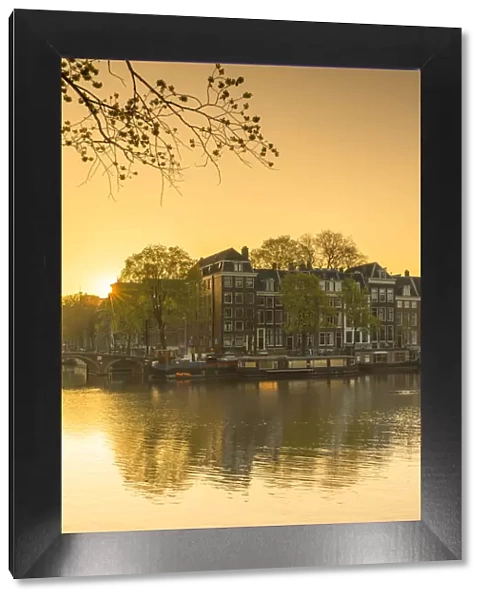 Amstel River at dawn, Amsterdam, Netherlands