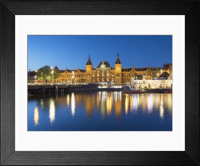 Framed Print : Central Station at dusk, Amsterdam, Netherlands Framed Print : Central Station at dusk, Amsterdam, Netherlands