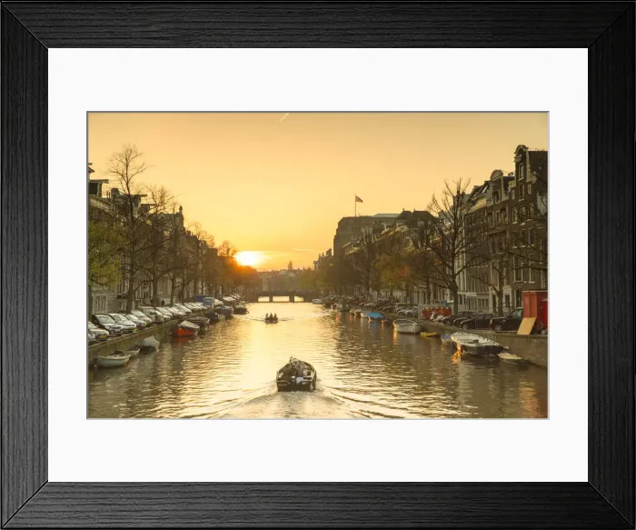 Framed Print : Keizersgracht canal at sunset, Amsterdam, Netherlands Framed Print : Keizersgracht canal at sunset, Amsterdam, Netherlands