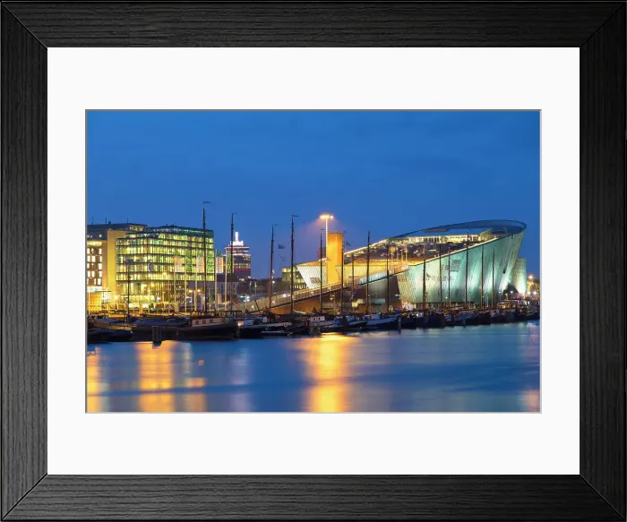 Framed Print : NEMO Science Museum at dusk, Amsterdam, Netherlands Framed Print : NEMO Science Museum at dusk, Amsterdam, Netherlands
