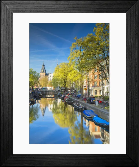 Framed Print : Rijksmuseum and Spiegelgracht canal, Amsterdam, Netherlands Framed Print : Rijksmuseum and Spiegelgracht canal, Amsterdam, Netherlands
