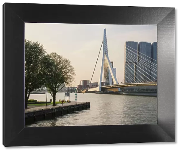 Erasmus Bridge and De Rotterdam, Wilhelminakade, Rotterdam, Netherlands