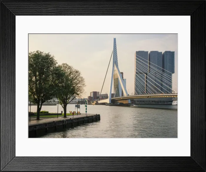 Framed Print : Erasmus Bridge and De Rotterdam, Wilhelminakade, Rotterdam, Netherlands Framed Print : Erasmus Bridge and De Rotterdam, Wilhelminakade, Rotterdam, Netherlands