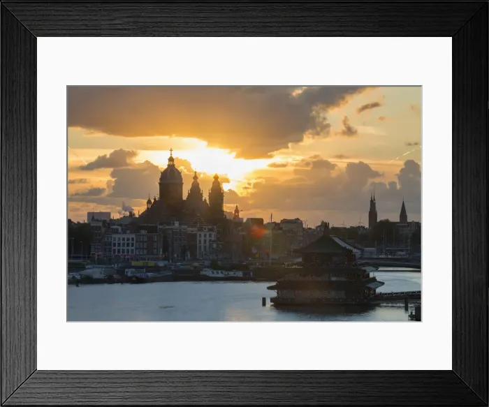 Framed Print : View of Church of St Nicholas and Oosterdok (East Dock), Amsterdam, Netherlands