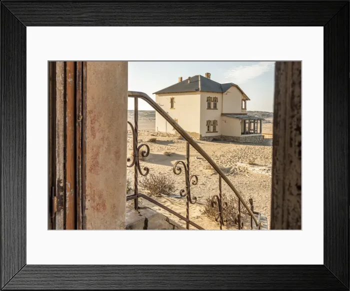 Framed Print : Africa, Namibia, Kolmanskop. One of the abandoned buildings