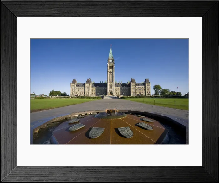 Framed Print : Canadian Parliament & Centennial Flame Monument, Parliament Hill, Ottawa, Ontario, Canada