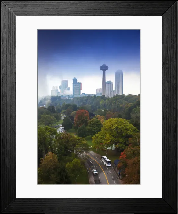 Framed Print : Canada and USA, Ontario and New York State, Niagara, Niagara Falls, View of road leading Framed Print : Canada and USA, Ontario and New York State, Niagara, Niagara Falls, View of road leading