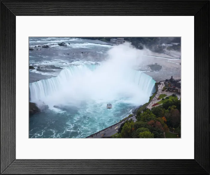 Framed Print : Canada and USA, Ontario and New York State, Niagara, Niagara Falls, View of Horseshoe