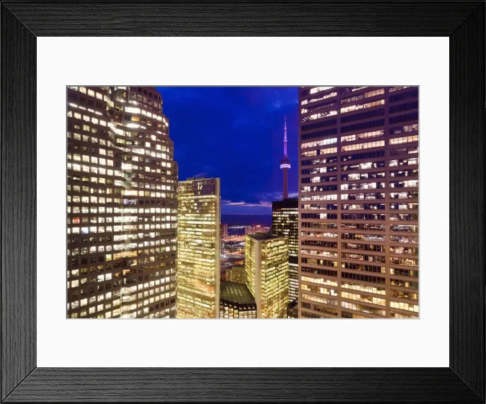 Framed Print : Canada, Ontario, Toronto, Downtown Financial District, CN Tower