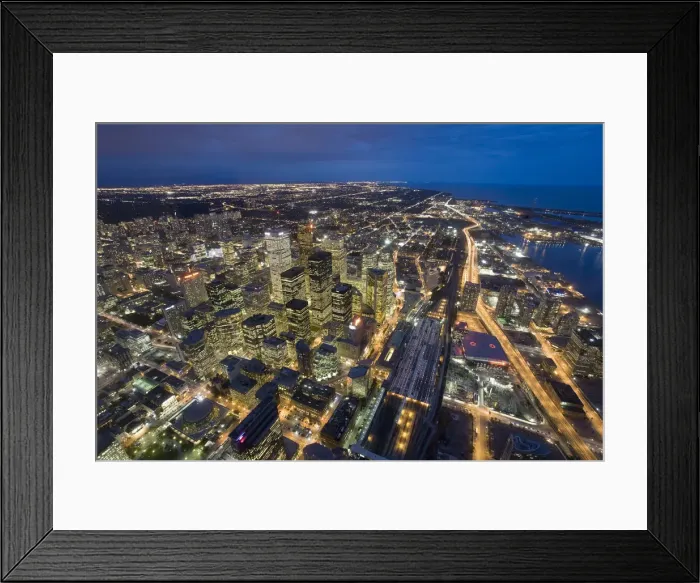 Framed Print : Downtown Toronto from CN Tower Skypod Observation Deck, Toronto, Ontario, Canada Framed Print : Downtown Toronto from CN Tower Skypod Observation Deck, Toronto, Ontario, Canada