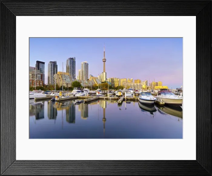 Framed Print : Canada, Ontario, Toronto, Marina Quay West, Skyline with CN Tower Framed Print : Canada, Ontario, Toronto, Marina Quay West, Skyline with CN Tower