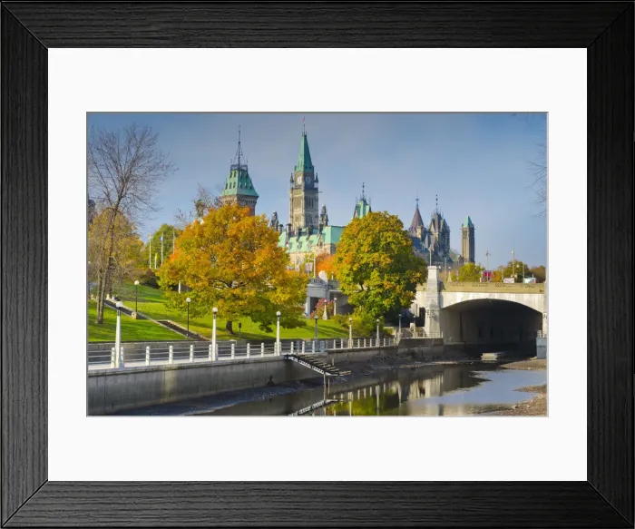 Framed Print : Canada, Ontario, Ottawa, Canadian Parliament across Rideau Canal Framed Print : Canada, Ontario, Ottawa, Canadian Parliament across Rideau Canal