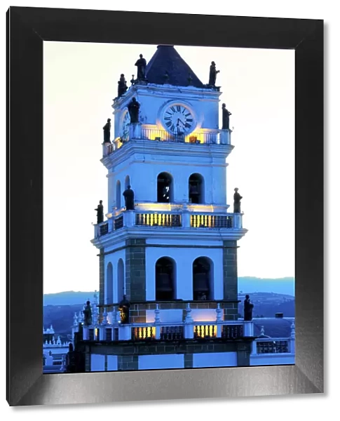 Cathedral Clock Tower, Baroque Style, Sucre, Bolivia, UNESCO World Heritage Site