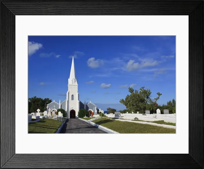 Framed Print : Bermuda, South Coast, Sandy Parish, St James Church Framed Print : Bermuda, South Coast, Sandy Parish, St James Church