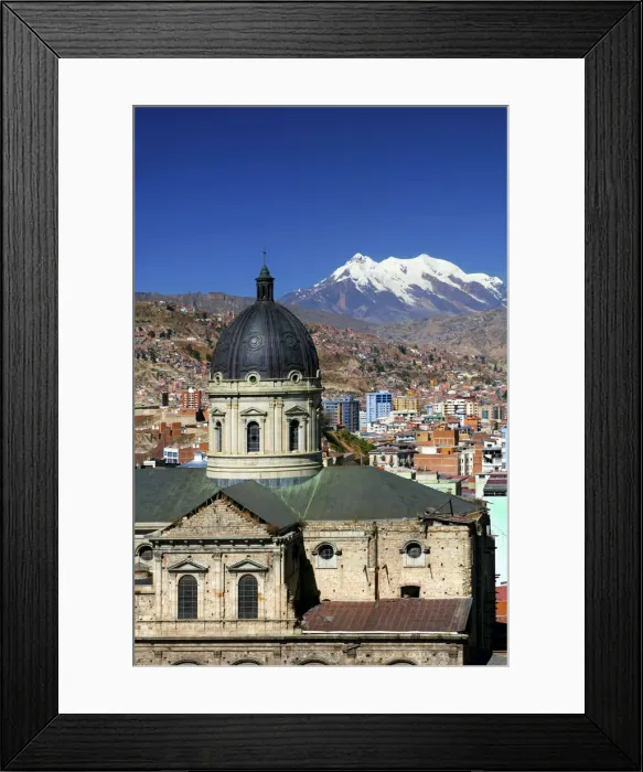 Framed Print : Metropolitan Cathedral, Main Cathedral, Mount Illimani, La Paz, Bolivia Framed Print : Metropolitan Cathedral, Main Cathedral, Mount Illimani, La Paz, Bolivia