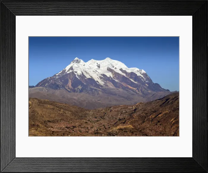 Framed Print : Mount Illimani, Andes Mountains, Templo Andino Jach a Apacheta Mirador, El Alto Framed Print : Mount Illimani, Andes Mountains, Templo Andino Jach a Apacheta Mirador, El Alto