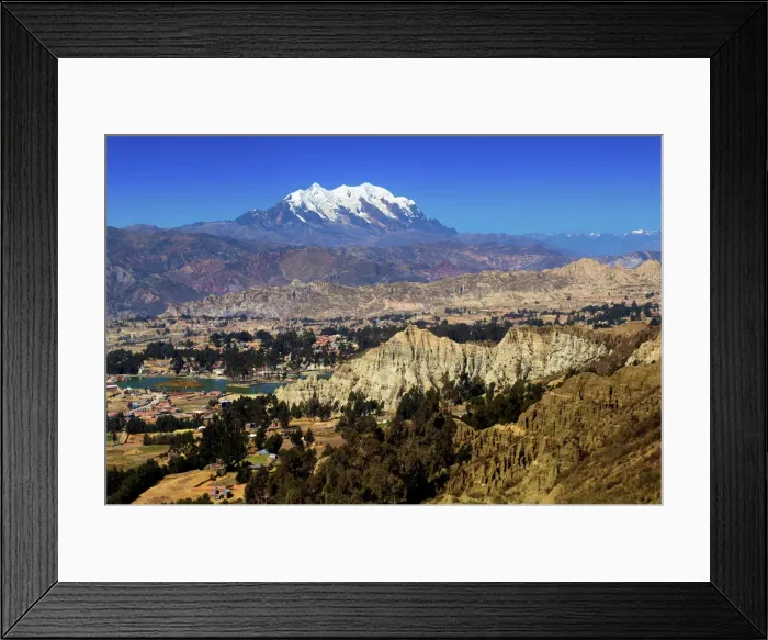 Framed Print : Mount Illimani, Valley of the Moon, Sandstone Formations, La Paz Viewed From El Alto Framed Print : Mount Illimani, Valley of the Moon, Sandstone Formations, La Paz Viewed From El Alto