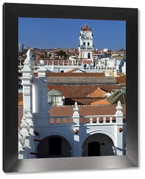 Sucre Cathedral Clock Tower, View From The Rooftop Of The San Felipe de Neri Monastery