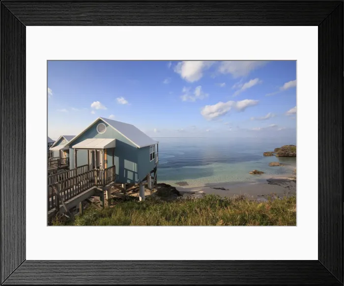 Framed Print : Bermuda, Sandys Parish, Beach bungalows Framed Print : Bermuda, Sandys Parish, Beach bungalows
