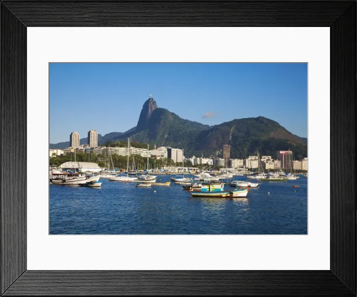 Framed Print : Brazil, Rio De Janeiro, Botafogo and Christ The Redeemer Statue atop Cocovado Framed Print : Brazil, Rio De Janeiro, Botafogo and Christ The Redeemer Statue atop Cocovado