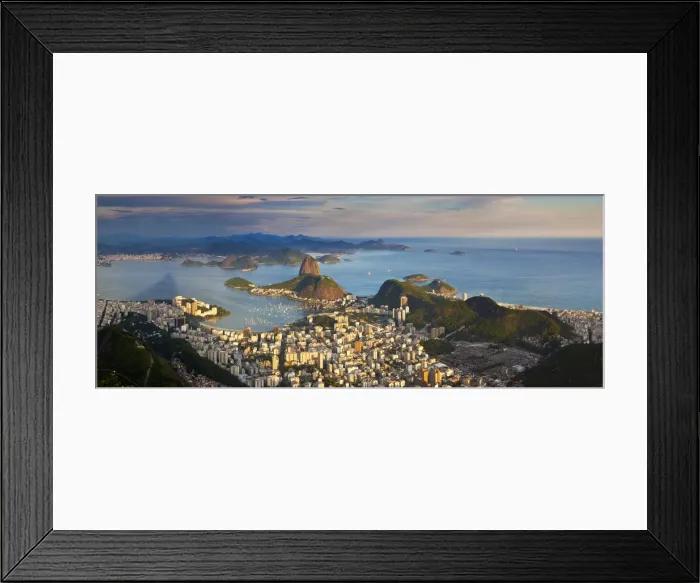 Framed Print : View over Sugarloaf mountain and city centre, Rio de Janeiro, Brazil Framed Print : View over Sugarloaf mountain and city centre, Rio de Janeiro, Brazil
