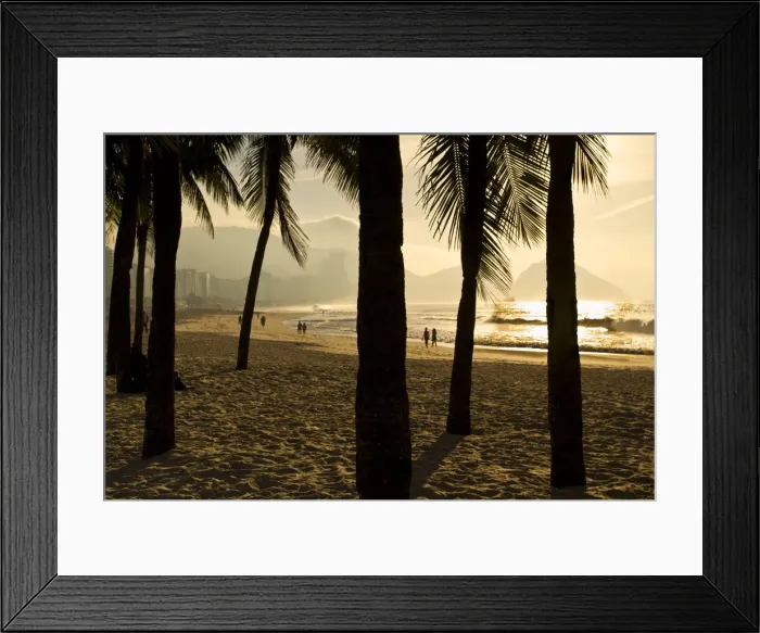 Framed Print : Brazil, Rio De Janeiro, Copacabana beach at dawn