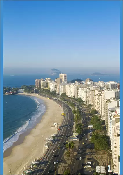 Brazil, Rio De Janeiro, View of Copacabana beach