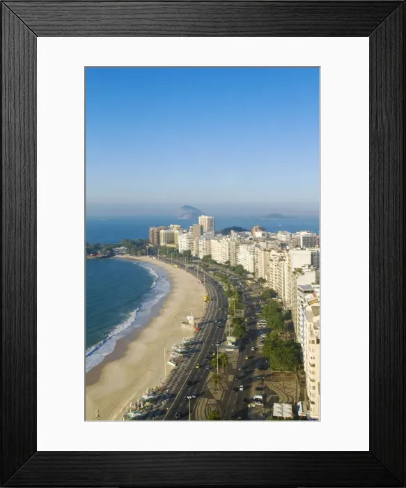 Framed Print : Brazil, Rio De Janeiro, View of Copacabana beach