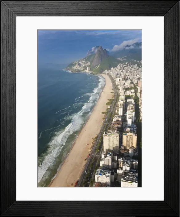 Framed Print : Panema Beach, Ipanema, Dois Irmaos mountain in background, Rio de Janeiro, Brazil Framed Print : Panema Beach, Ipanema, Dois Irmaos mountain in background, Rio de Janeiro, Brazil