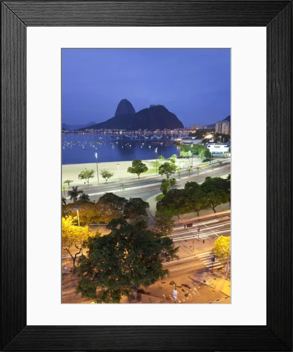 Framed Print : Dusk, Sugarloaf Mountain, Botafogo Bay, Rio de Janeiro, Brazil Framed Print : Dusk, Sugarloaf Mountain, Botafogo Bay, Rio de Janeiro, Brazil